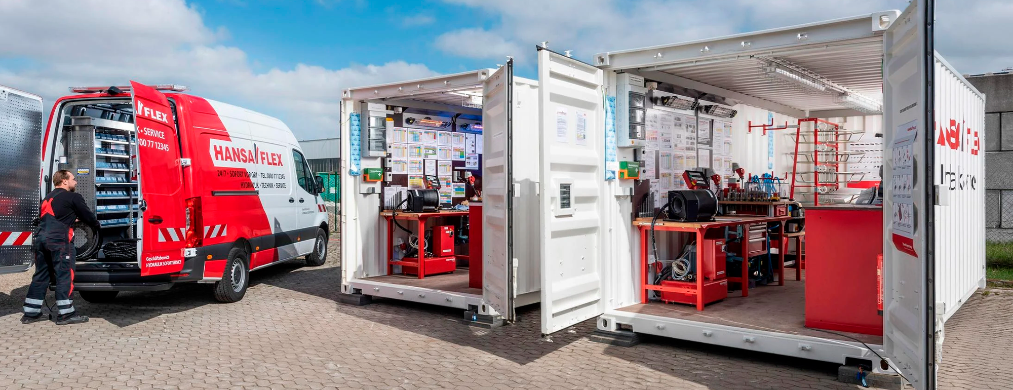 Infraestrutura completa em qualquer lugar: Oficina Container HANSA-FLEX 