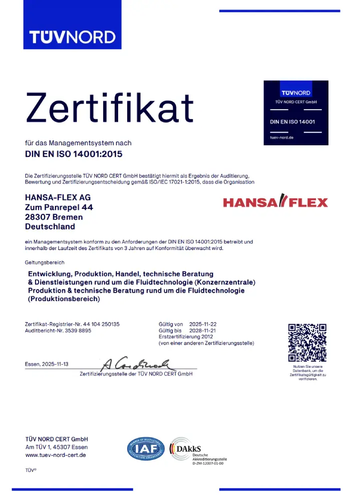 Active environmental protection according to DIN EN ISO 14001:2015